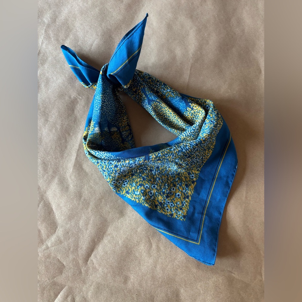 Blue and Yellow Patterned Scarf